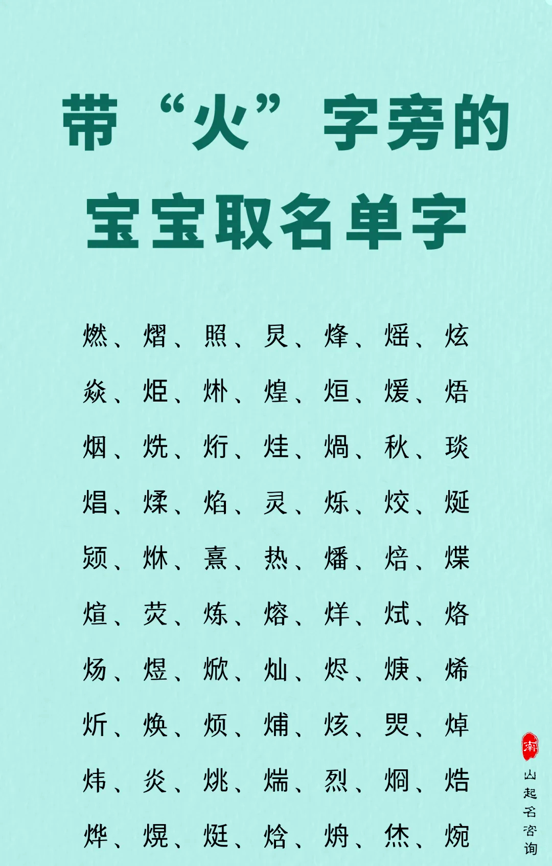 带五行属火的字寓意好的字