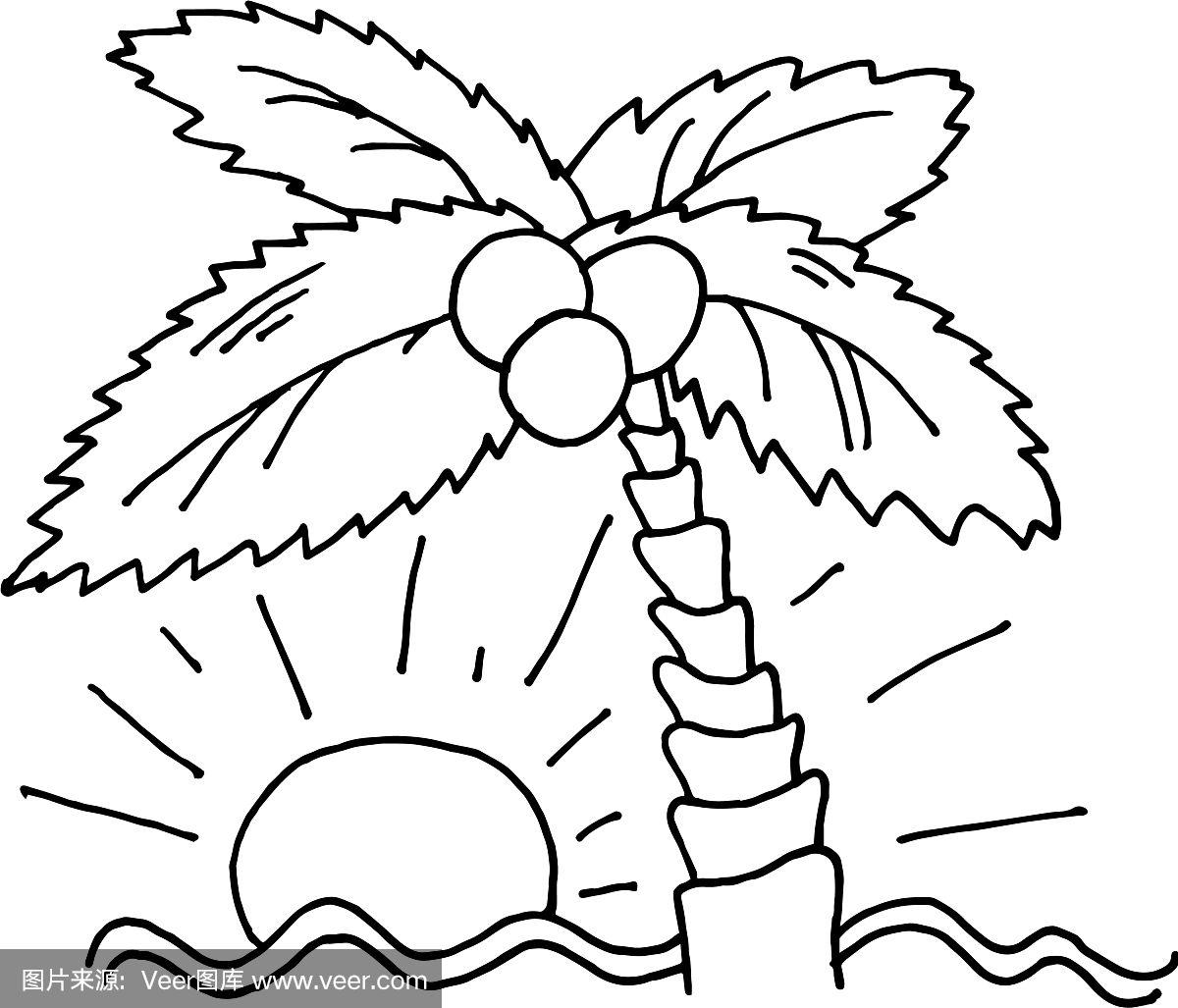 qq红包棕榈树怎么画