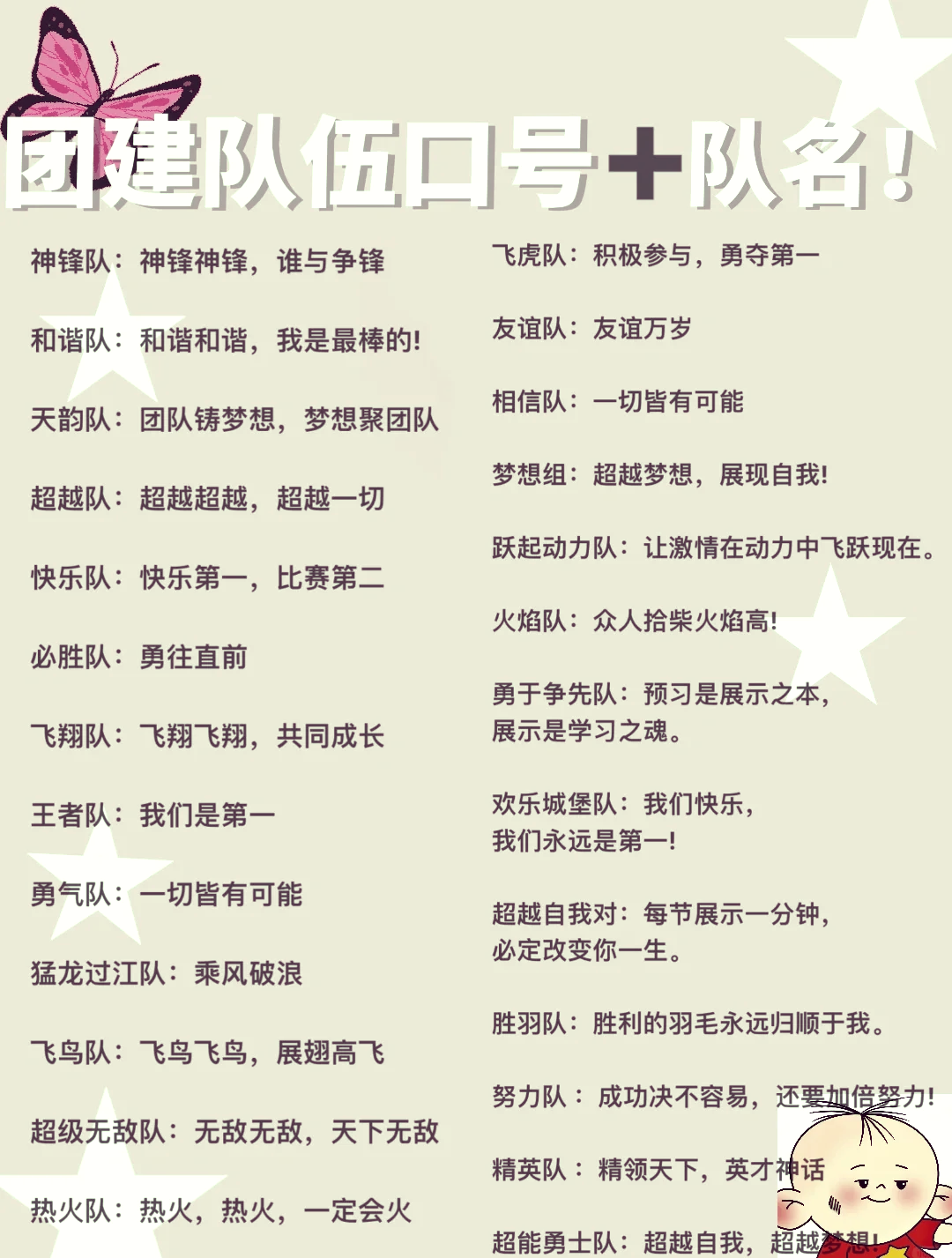 有创意的队呼口号大全有哪些